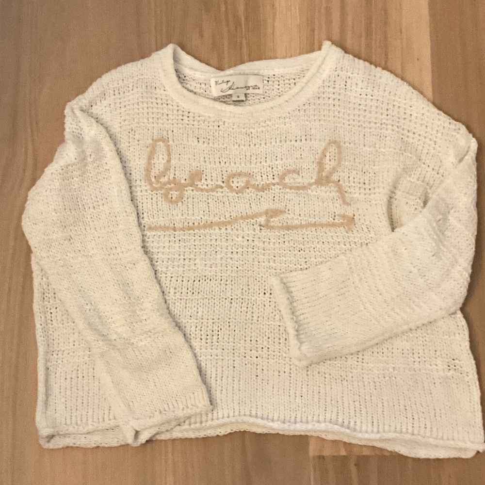 Vintage Havana Cream Sweater with Beige Script